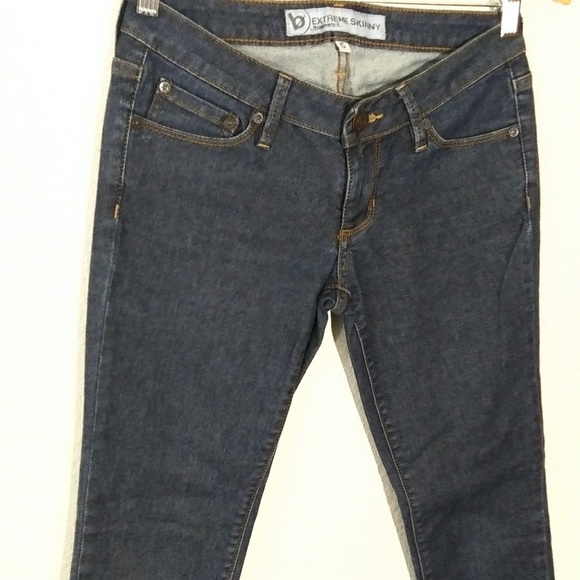 Bullhead extreme low cut skinny juniors jeans dark fabric Size 5 - Picture 5 of 9
